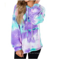 Ventas Hot Multicolor Mujeres informales Drawstring Swinked Sweinshirt Tie Dye Holteas Capas